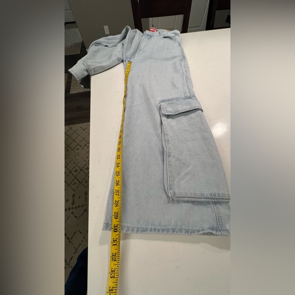 REDBAT Light Blue Women's Slouchy High-Rise Jean Cargo Pants size W12 - Picture 8 of 14